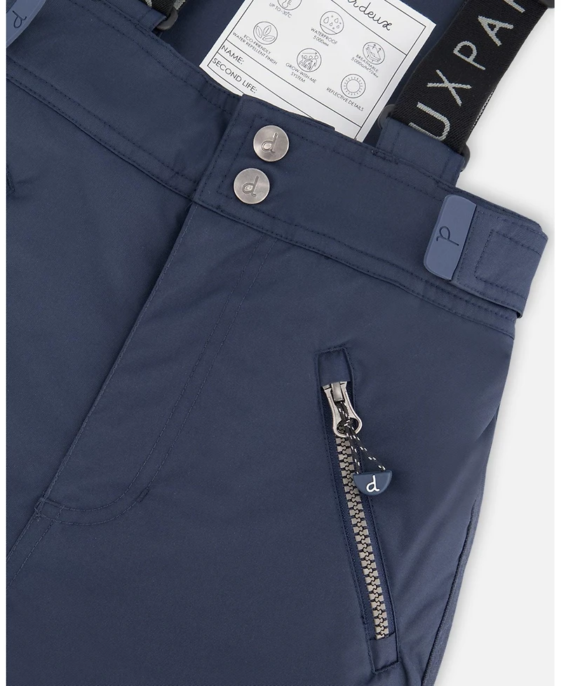 Deux par Kids Unisex Solid Play Snow Pants Navy Blue