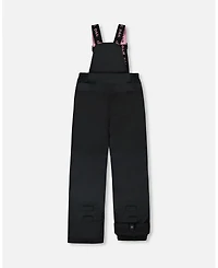 Deux par Girl Two-Piece Play Snowsuit with Multicolor Print Jacket and Solid Pant Black - Child