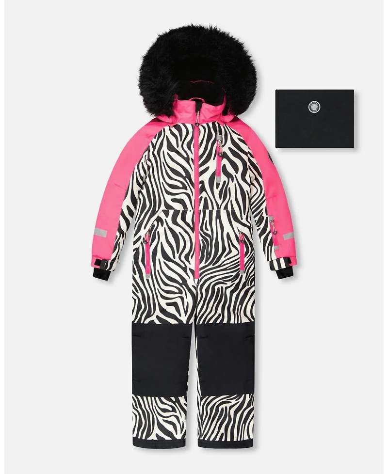 Deux par Girl One-Piece Play Snowsuit Zebra Print - Toddler|Child