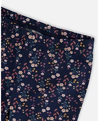 Deux par Girl Jersey Leggings Navy Floral - Child