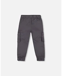 Deux par Boy Twill Jogger Cargo Pants Dark Gray