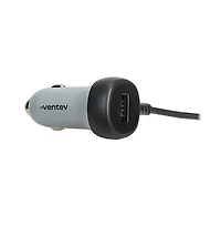 Ventev 27W Ultrafast Dual Car Charger with Apple Lightning Connected Travel Cable-Gray