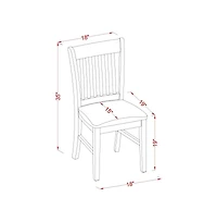 East West Furniture 5 Pc Dinette Table set - Small Kitchen Table and 4 Dining Chairs