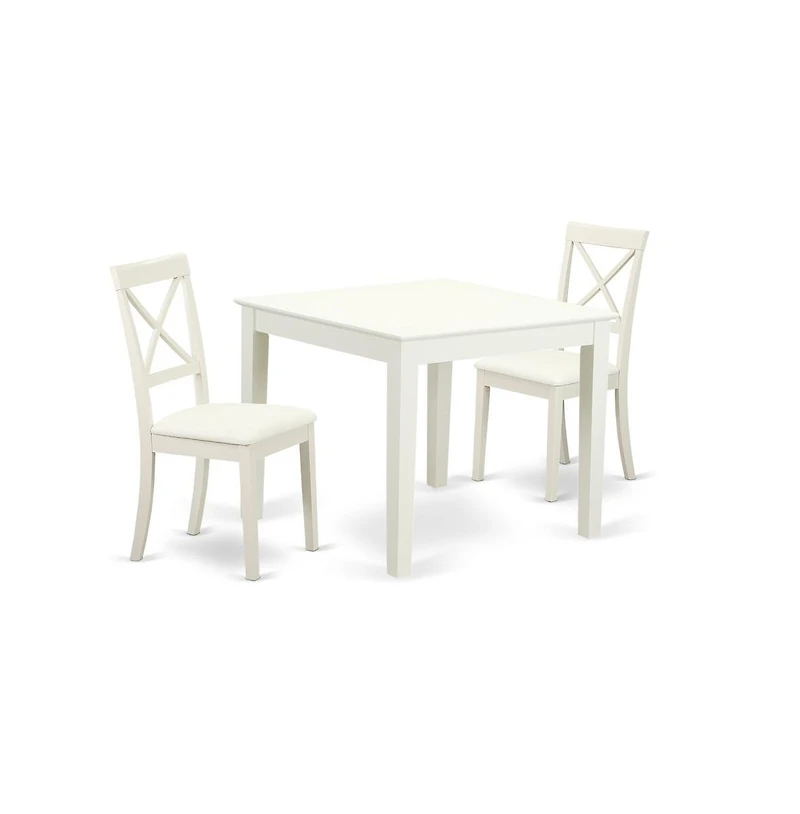 East West Furniture Dining Room Set Linen White