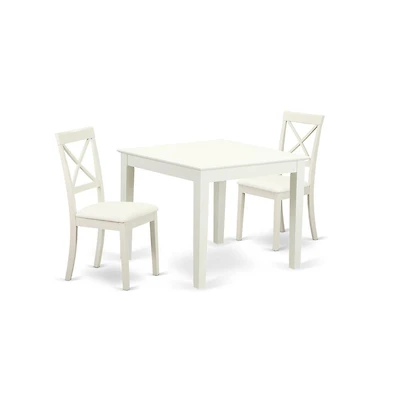 East West Furniture Dining Room Set Linen White