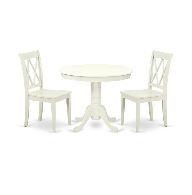 East West Furniture Dining Room Set Linen White