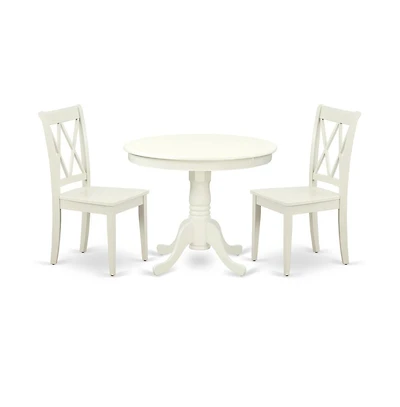 East West Furniture Dining Room Set Linen White
