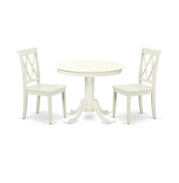 East West Furniture Dining Room Set Linen White