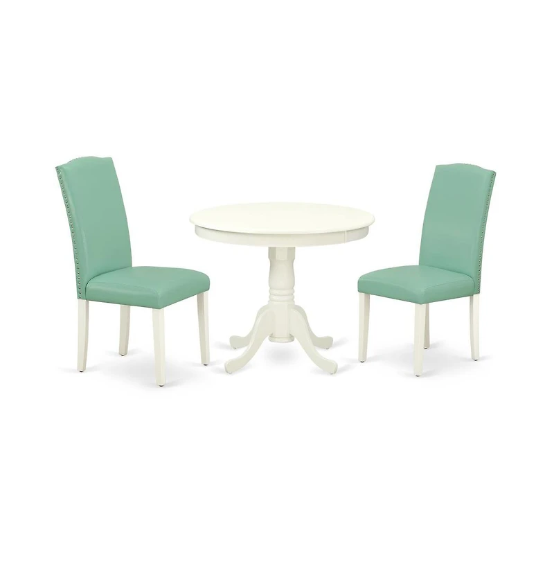 East West Furniture Dining Room Set Linen White