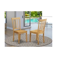 East West Furniture 3-Pc Modern Dining Room Set - 2 Dining Room Chairs and 1 Dining Room Table (Oak Finish)