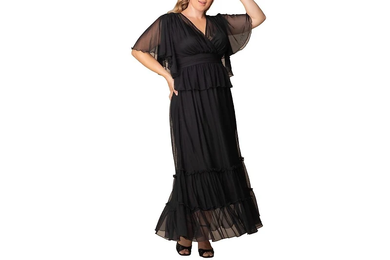 Kiyonna Plus Graceful Tiered Mesh Gown