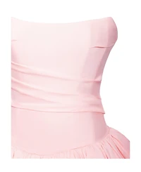 Miss Circle Women's Oletta Pink Corset Strapless Bubble Hem Mini Dress