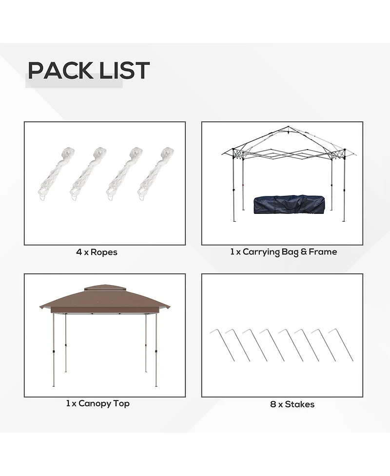 Outsunny 12' x 12' Pop Up Canopy with Mesh Sidewall Netting,