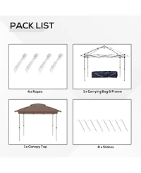 Outsunny 12' x 12' Pop Up Canopy with Mesh Sidewall Netting,