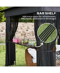 Outsunny 10' x 10' Outdoor Gazebo with Shelf and Netting, UV30+ Protected