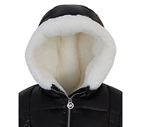 Michael Kors Big Girls Faux Fur Pocket Puffer Jacket