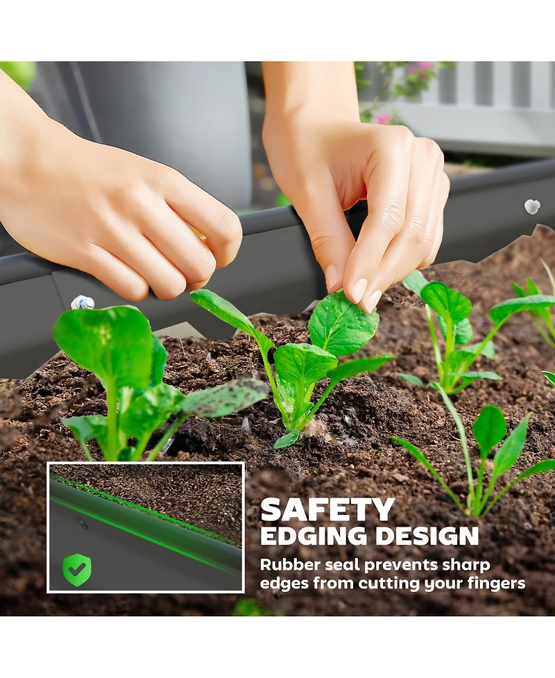 Outsunny 2PCS Raised Garden Bed, Beds for Gardening,