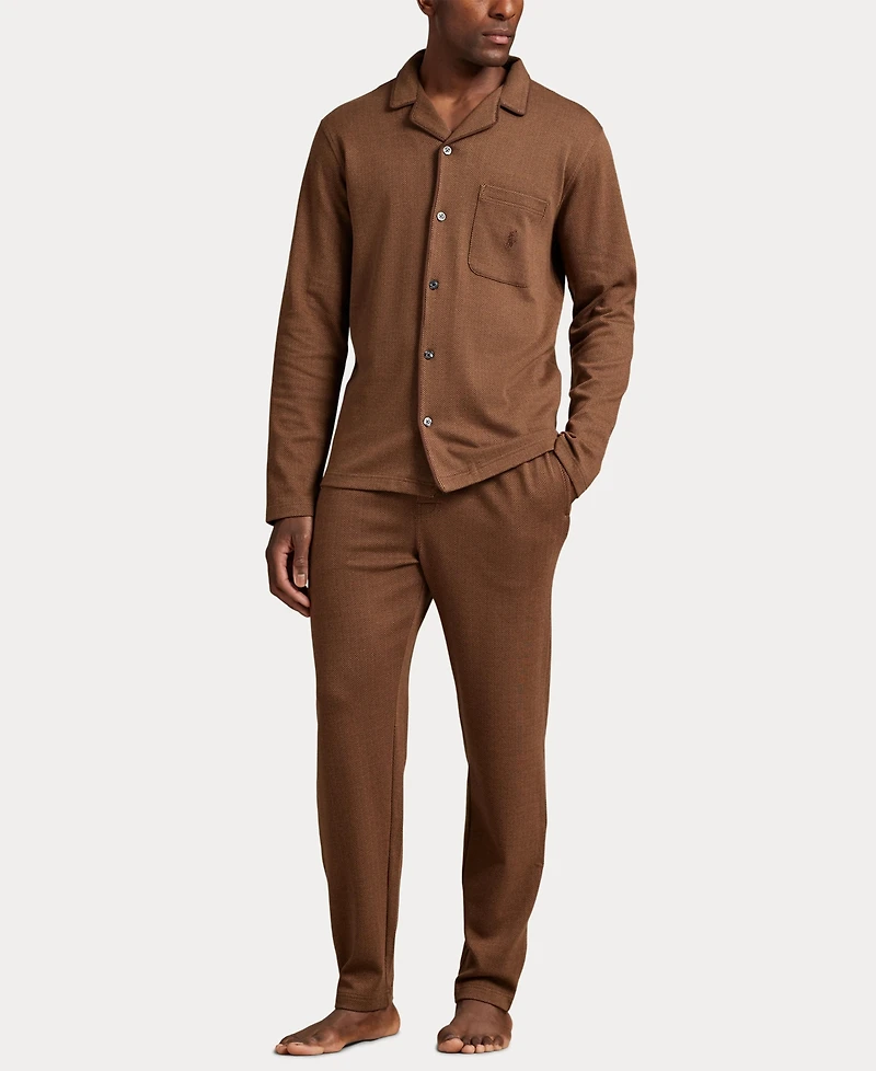 Polo Ralph Lauren Men's Knit Herringbone Drawstring Pajama Pants