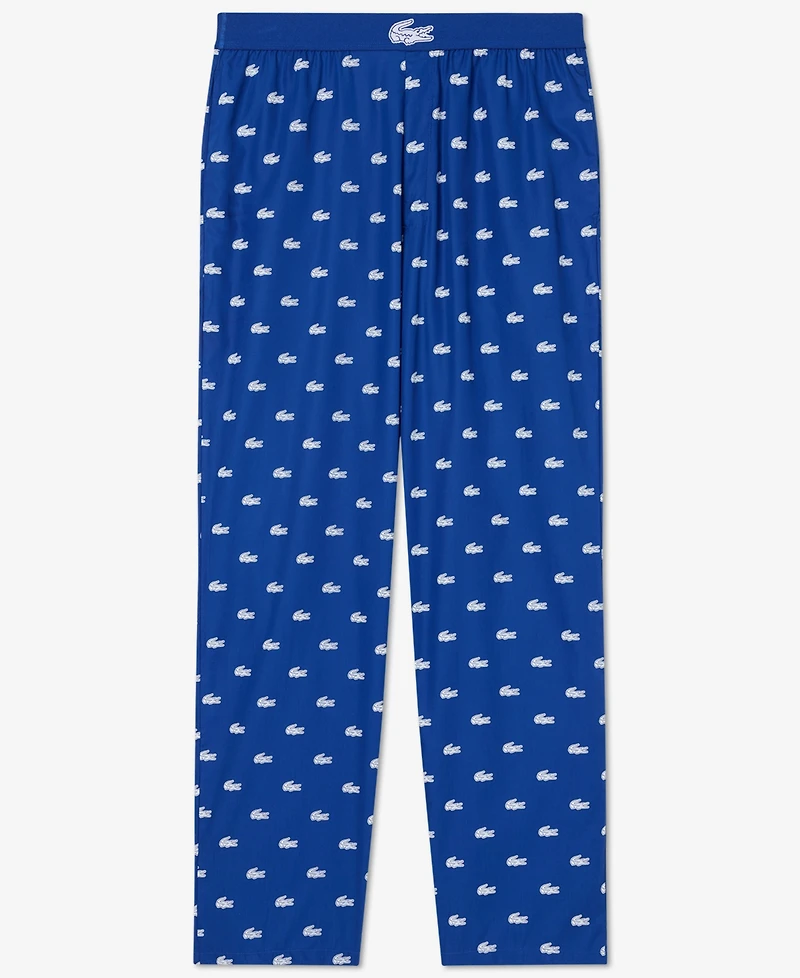 Lacoste Men's Woven Logo Pajama Pants