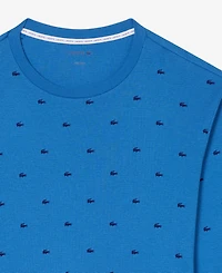 Lacoste Men's All Over Croc Print Long-Sleeve Thermal Sleep Shirt