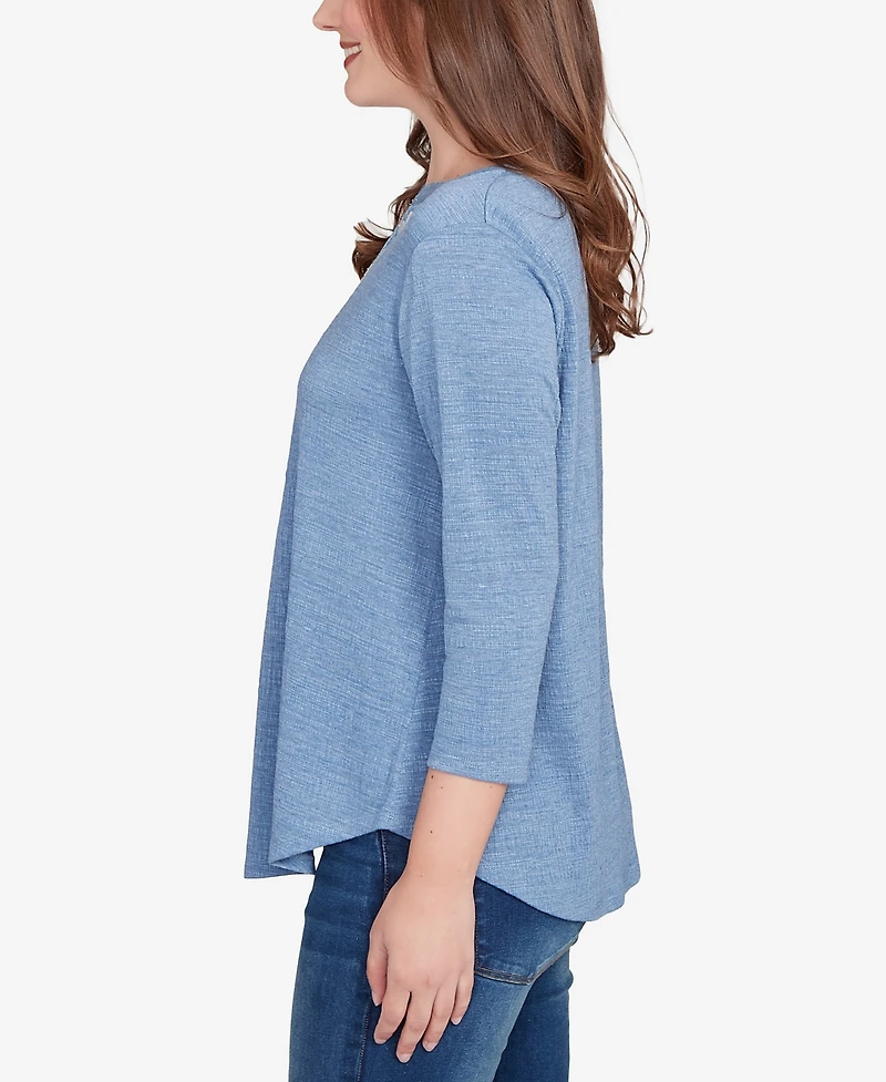 Ruby Rd. Petite Textured Knit Embellished Top