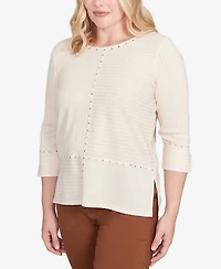 Alfred Dunner Petite Mount Laurel Embellished Top