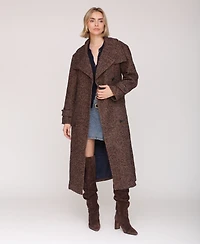 Avec Les Filles Women's Double Breasted Belted Wool Coat