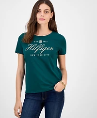 Tommy Hilfiger Women's Cotton-Blend Embroidered Logo T-Shirt