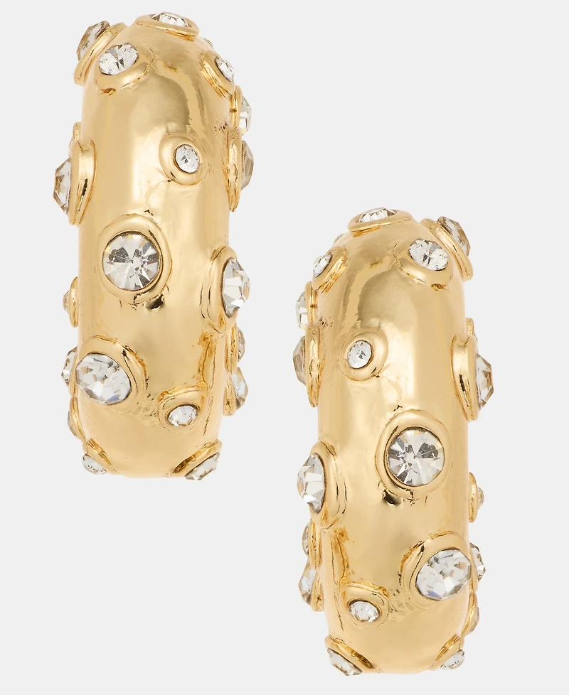 On 34th Small Pave Chubby Hoop Earrings, 0.8", Macy's Exclusive