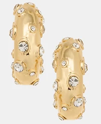 On 34th Small Pave Chubby Hoop Earrings, 0.8", Macy's Exclusive
