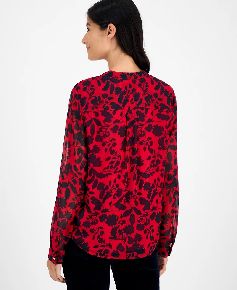 Tommy Hilfiger Women's Floral-Print Ruffled Top