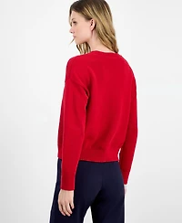 Nautica Jeans Women's Cotton Snowflake-Motif Sweater
