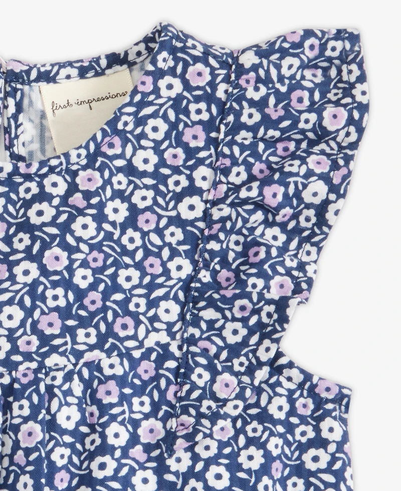 First Impressions Baby Girls Floral-Print Cotton Sunsuit, Macy's Exclusive
