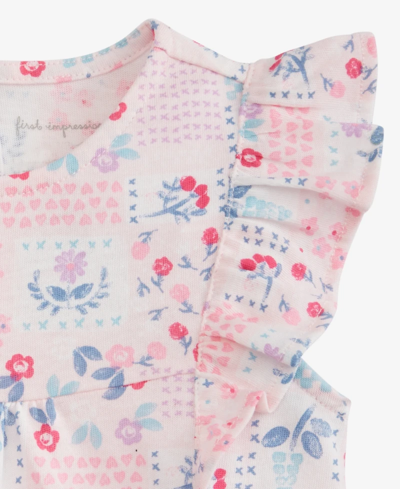 First Impressions Baby Girls Patchwork-Floral Printed Sunsuit, Macy's Exclusive