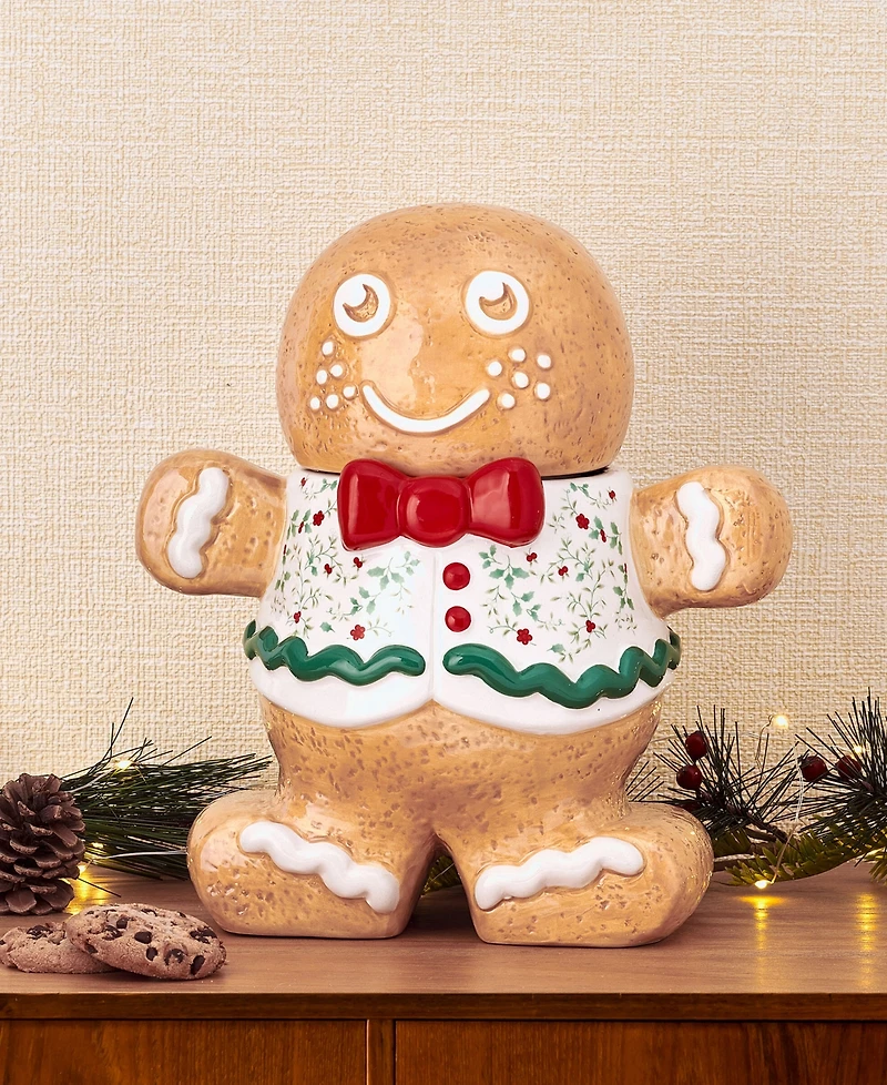 Winterberry Gingerbread Man Cookie Jar