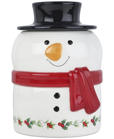 Winterberry Snowman Lidded Canister
