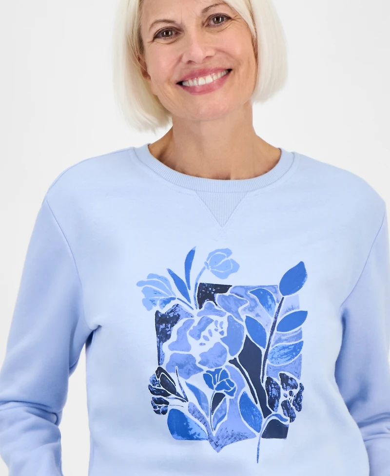 Style & Co Petite Tulip Graphic Print Sweatshirt, Macy's Exclusive