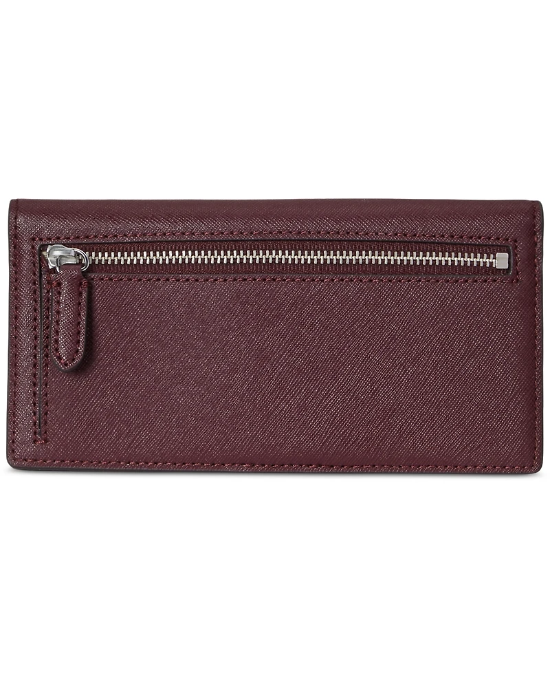 Lauren Ralph Crosshatch Leather Slim Snapped-Closure Wallet