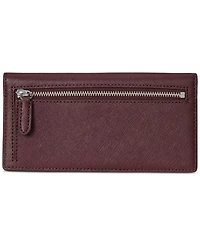 Lauren Ralph Crosshatch Leather Slim Snapped-Closure Wallet