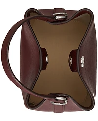 Lauren Ralph Crosshatch Leather Small Reese Bucket Bag