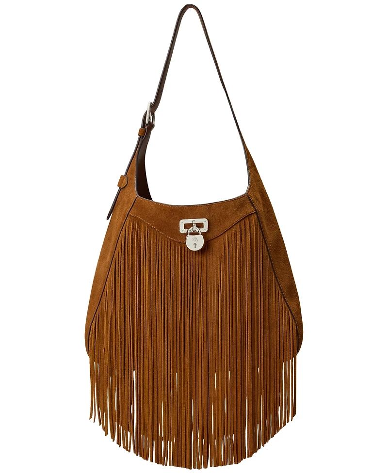 Lauren Ralph Lauren Tanner Medium Suede Fringe Shoulder Bag