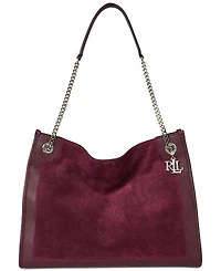 Lauren Ralph Lauren Bradley Large Suede & Leather Tote Bag