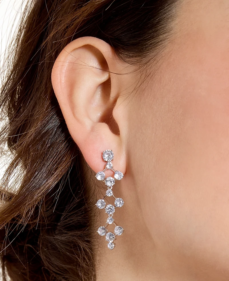 Eliot Danori Cubic Zirconia Lacey Linear Drop Earrings