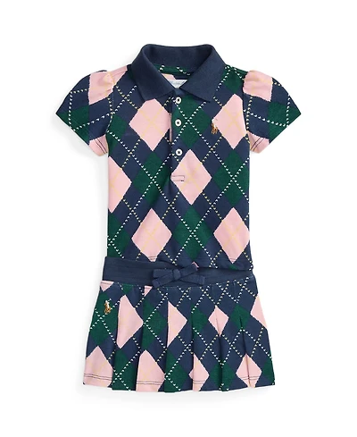 Polo Ralph Lauren Baby Girls 2-Piece Printed Short Sleeve Shirt and Pleated Skirt Set