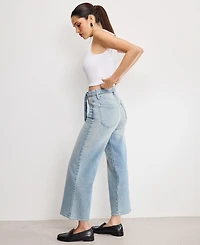 Good American Women's Palazzo Cropped Jeans