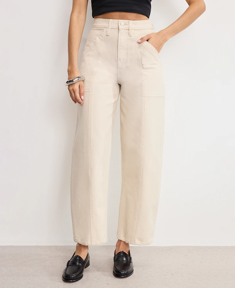 Good American Women's Canvas Cropped Barrel Pants