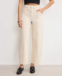 Good American Women's Canvas Cropped Barrel Pants