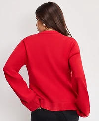 Good American Women's Button Front Knit Cardigan Sweater