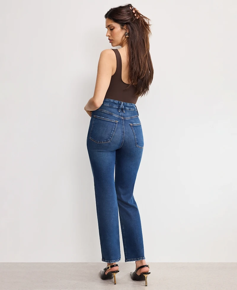 Good American Women's Soft Tech Curve Straight Jeans