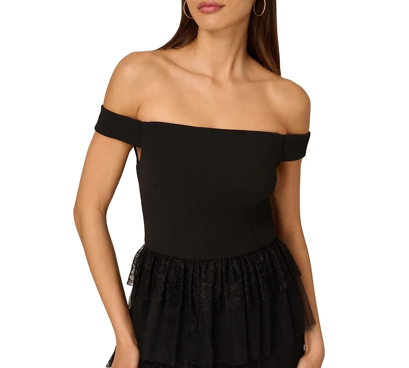 Adrianna Women's Off-The-Shoulder Layered Lace Gown